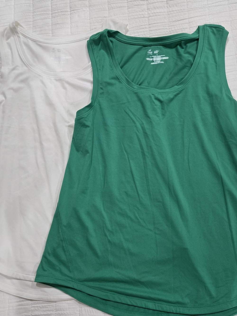 Classic Scoop Neck Tank Top - Emerald Green & White